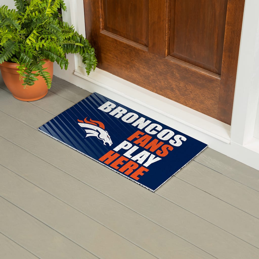 28 in. x 16 in. Denver Broncos "Fans Play Here" PVC Door Mat