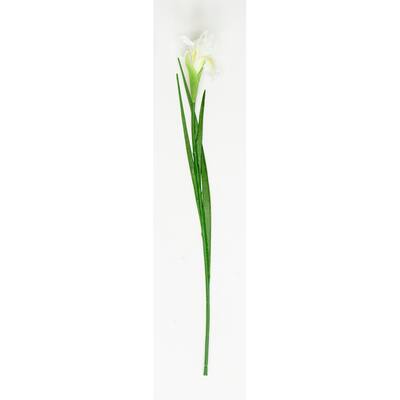 25" Artificial Iris Flower Spray, White, Set of 6 - 25