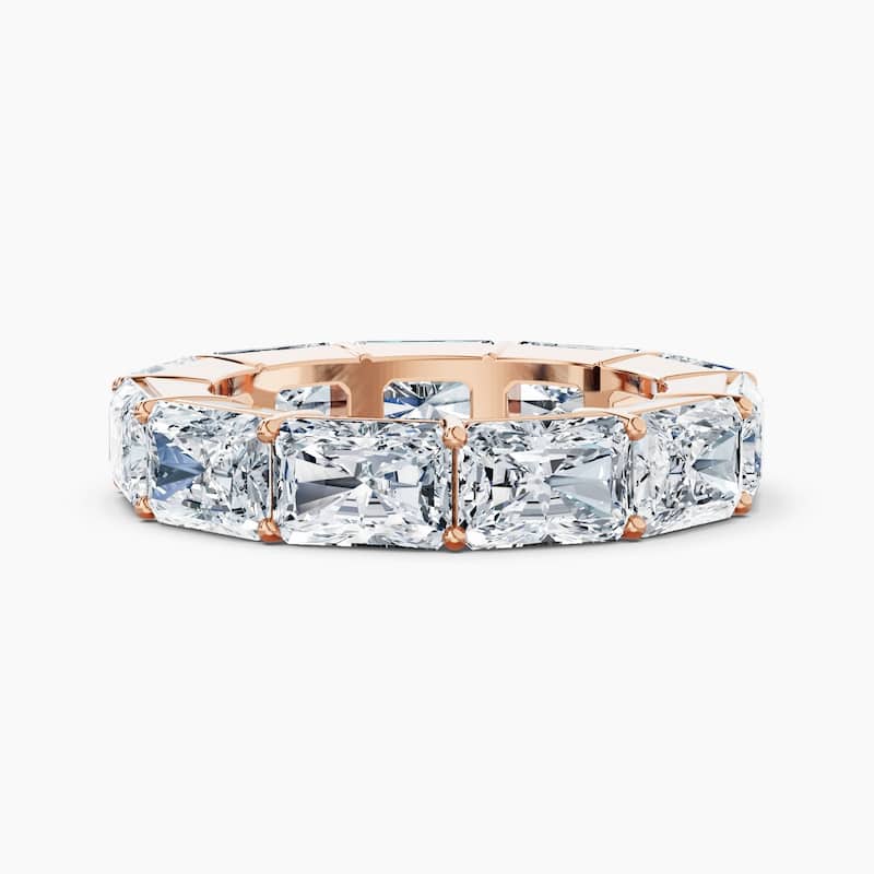 Auriya 14k Gold Radiant East-West Lab Grown Diamond Eternity Band 2.10 - 8.25 ct. tw. (F-G, VS) - 8.25 ct. wt. - 7.5 - Rose
