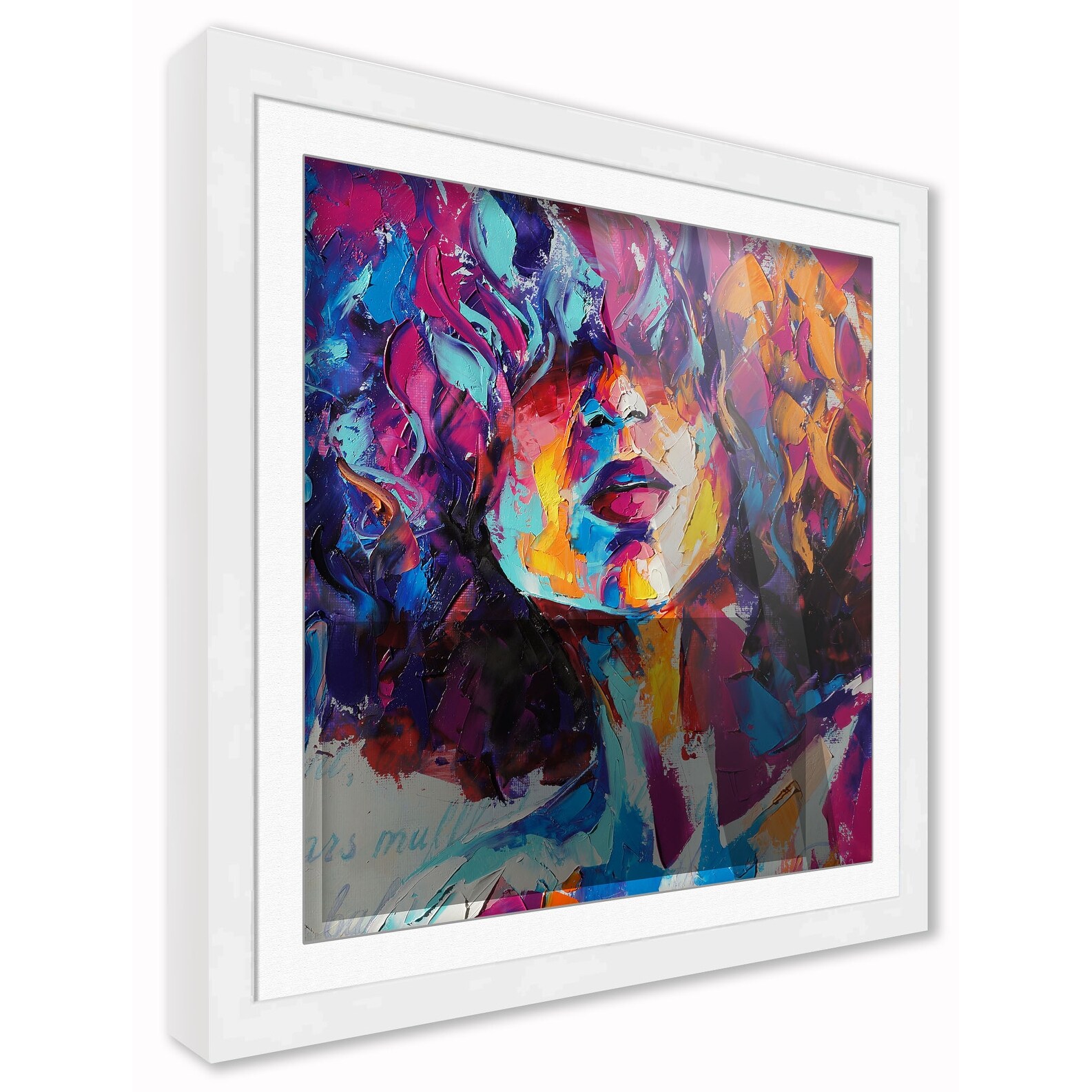 8x8 Frame White Matted for 8x8 Picture or 11x11 Art Poster Without