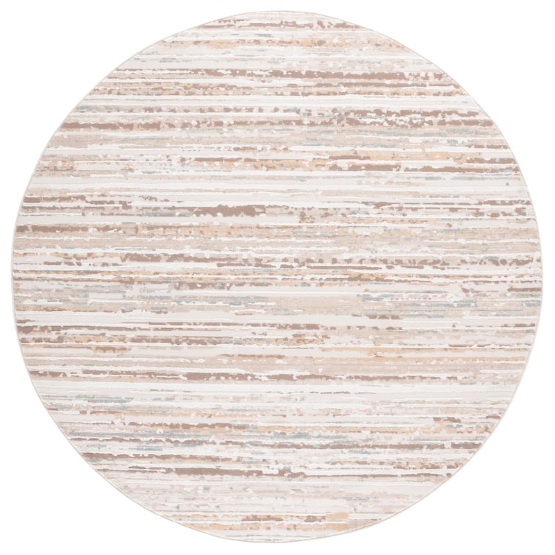 SAFAVIEH Sydney Delyth Modern Rug - 6'6" Round - Beige/Brown Ivory