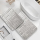 preview thumbnail 65 of 131, Clara Clark Ultra Soft Non Slip and Absorbent Bath Rug - Tiled Velvet Memory Foam Bath Mat Small-Large (2PK) - Silver