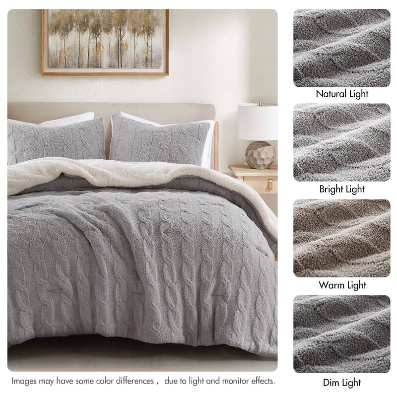 Madison Park Riordan Cable Knit Chenille Comforter Set