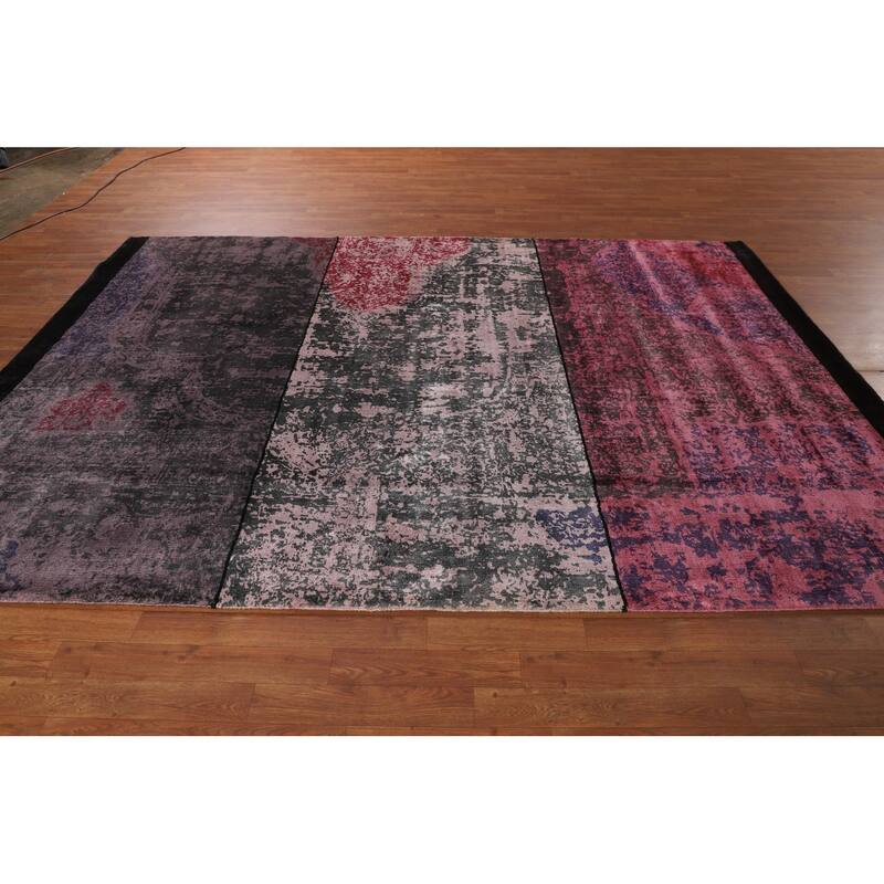 Contemporary Abstract Area Rug Handmade Modern Wool Carpet - 6'10" X 9'10"