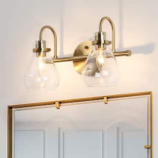 Nalia Modern Bathroom Vanity Light Dimmable Glass Wall Sconces