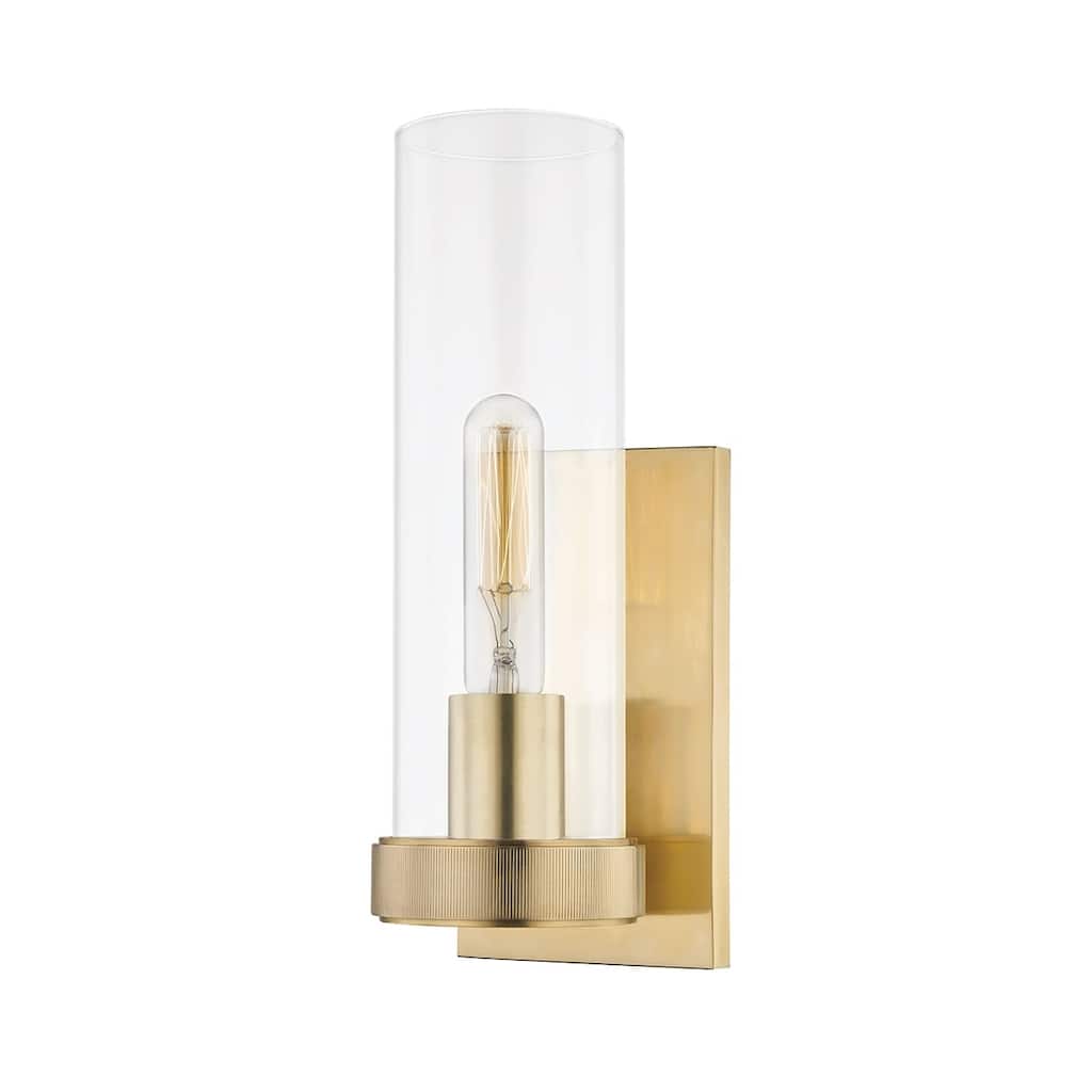 Hudson Valley Briggs 1-Light Wall Sconce with Clear Glass Shade