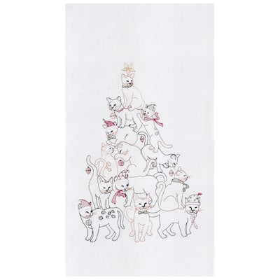 Cat Christmas Tree Towel Set of 2