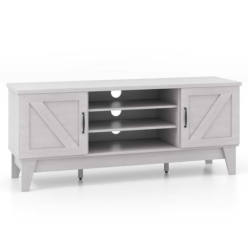Gymax Farmhouse TV Stand for TVs Up to 65 Inches w/ 2 Barn Door