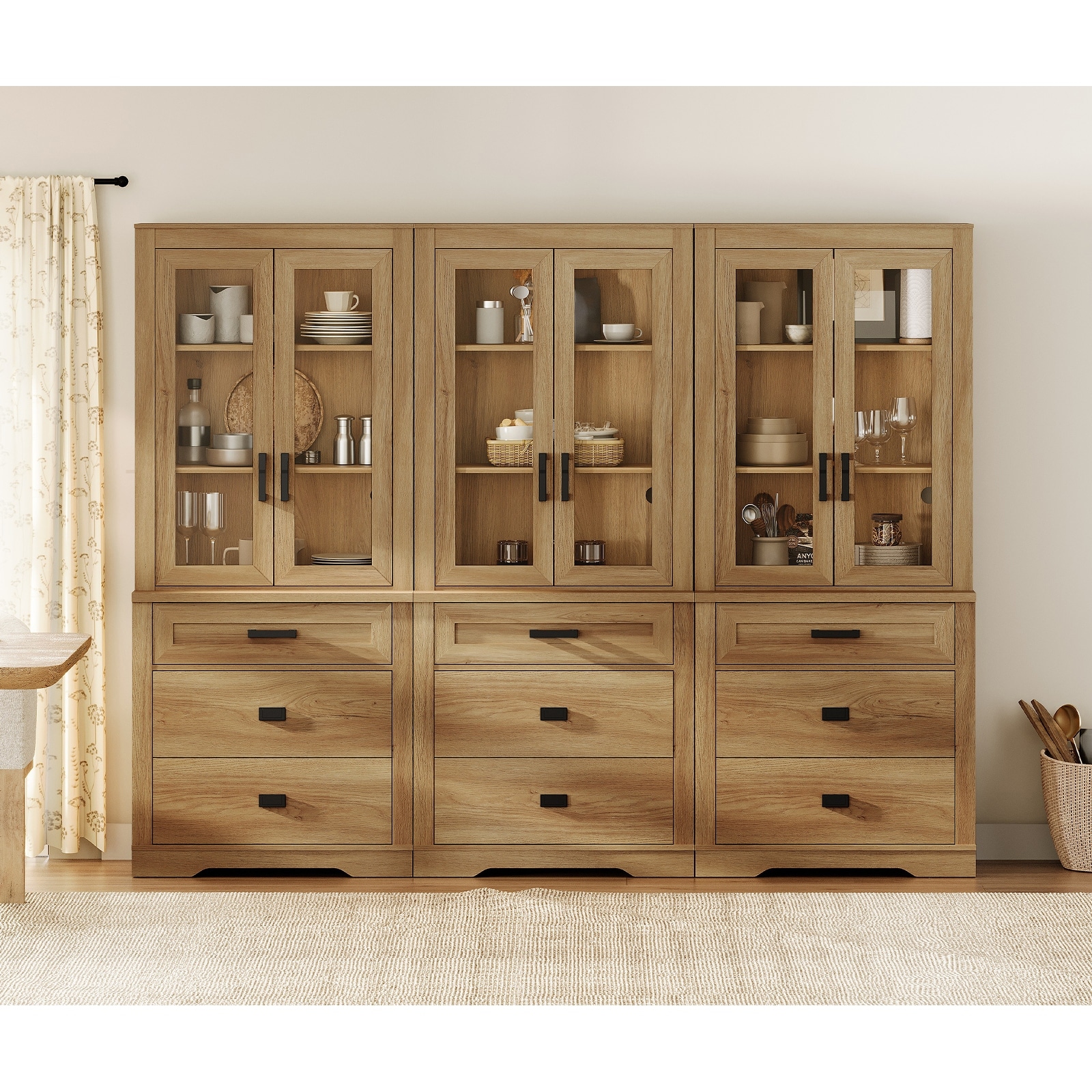 3 Tier Bookcase with Drawer,73.3" Tall Floor Standing Bookshelf