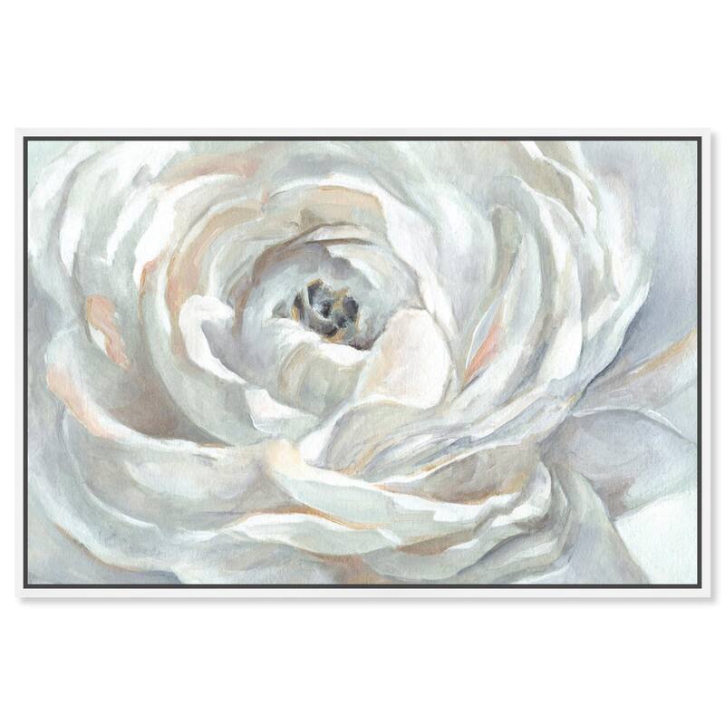 Powdery Peony Canvas by Art Remedy - 54" x 36" - White