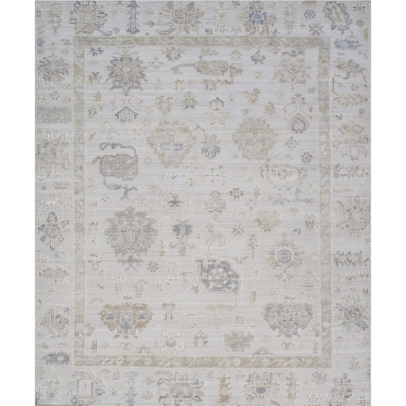 Pasargad Home Oushak Hand-Knotted Beige/Cream Wool Area Rug - 8' 3'' X 10' 2''