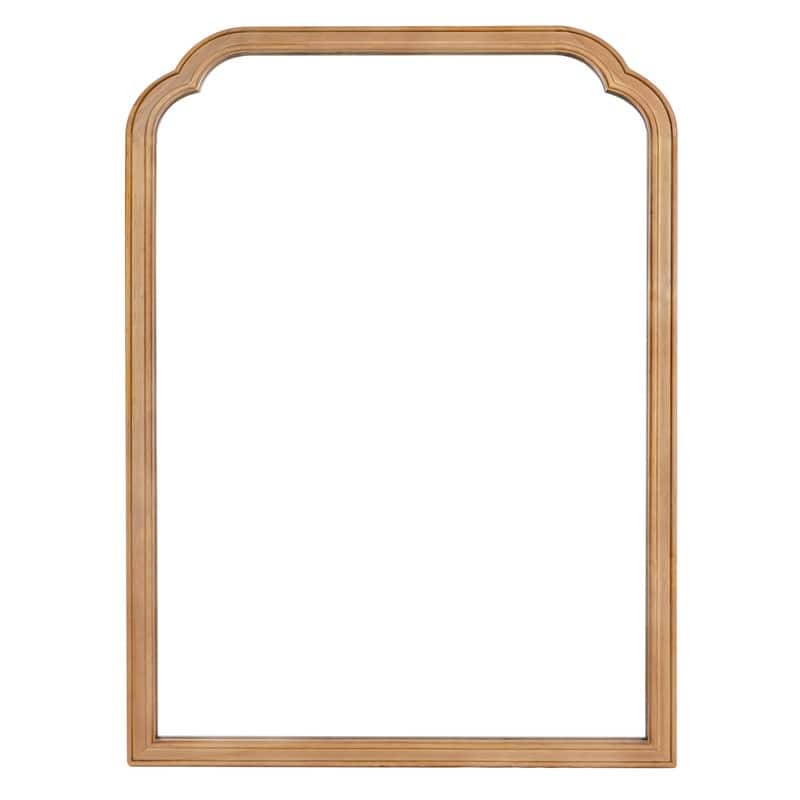 Top Corner Scalloped Rectangle Decorative Farmhouse Wall Mirror