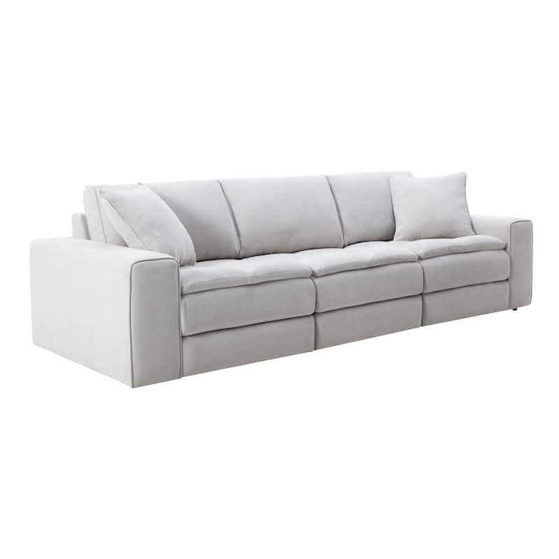 Roundhill Furniture Breton Contemporary Fabric Tufted Sofa, Oyster