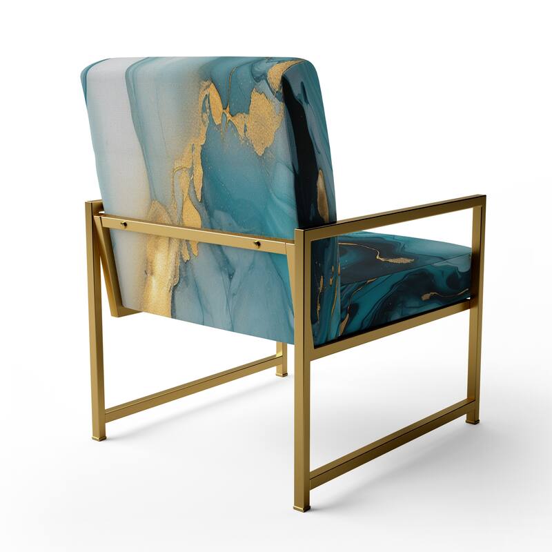 Designart "Segment Layers of Marbled Rock" Upholstered Fractals Accent Chair and Arm Chair