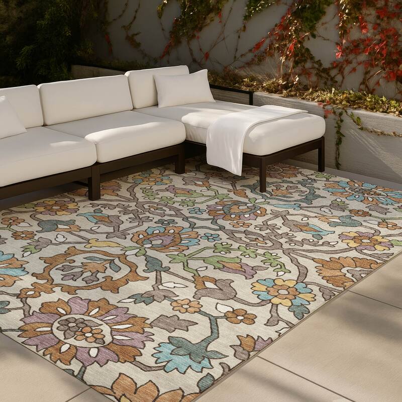Machine Washable Indoor/ Outdoor Traditional Blanca Chantille Rug