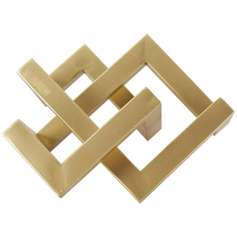 Metal Geometric Abstract Shaped Decorative Sculpture - Black or Gold - Roche River Decor