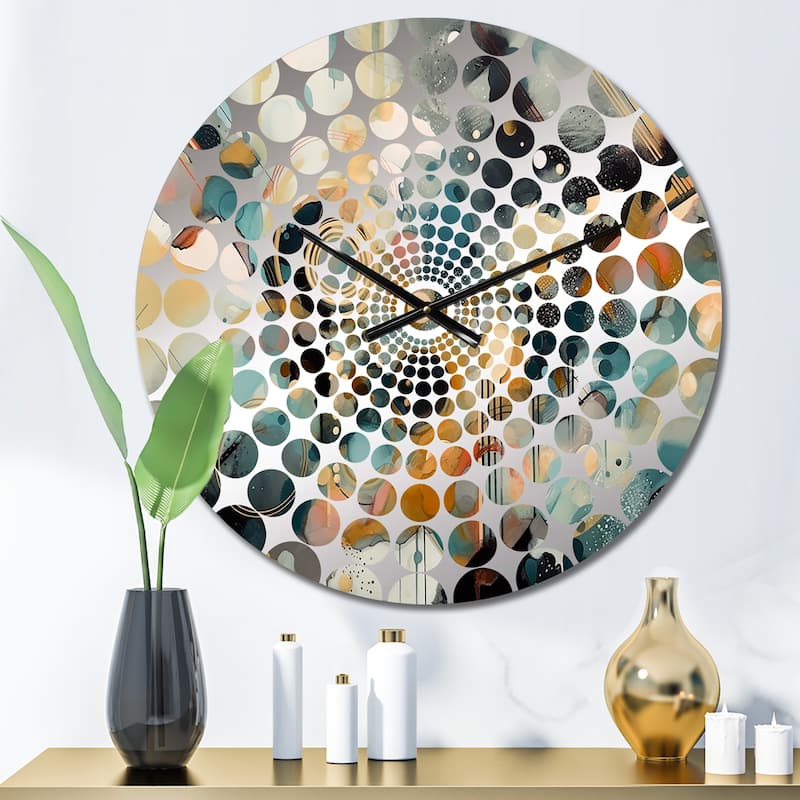 Designart "Abstract Modern Contemporary" Green Abstract Clocks Modern Oversized Wall Clocks For Bedroom - 23 In. Wide x 23 In. High