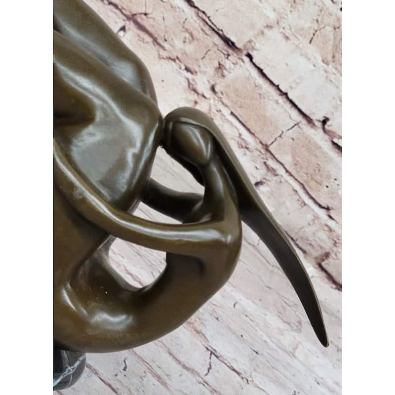 Figurative Curvy Female Figure Bronze Sculpture On Marble Base By Mario Nick