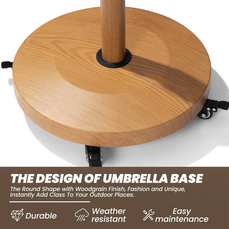 40lbs Patio Market Umbrella Base Stand with Wheels