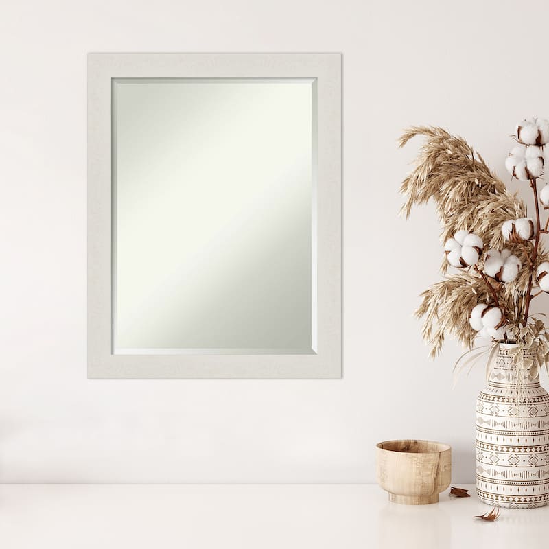 Beveled Wall Mirror - Rustic Plank Narrow Frame