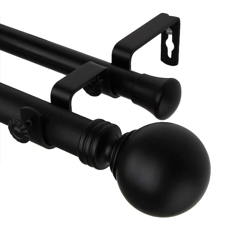 Globe Double Curtain Rod - Home Imports Emporium - Elegant Steel Drapery Rod - 240