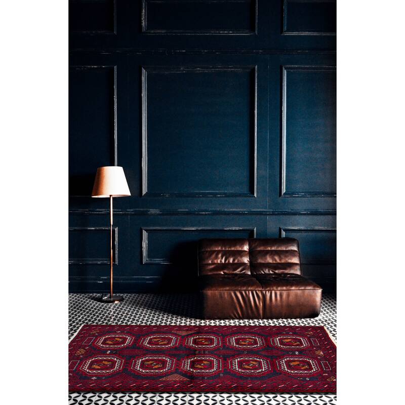 ECARPETGALLERY Hand-knotted Royal Baluch Red Wool Rug - 3'4 x 5'10