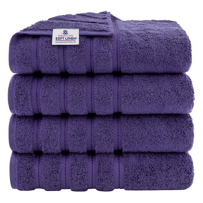 American Soft Linen 100% Cotton Turkish Bath Towels Large, 4 Pack Luxury Hotel Spa Quality Turkish Bath Towels Bathroom Sets