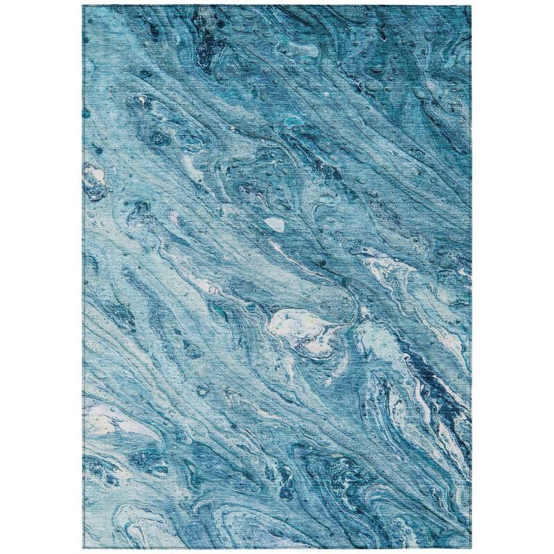 HomeRoots Abstract Transitional Rectangle Outdoor Rug