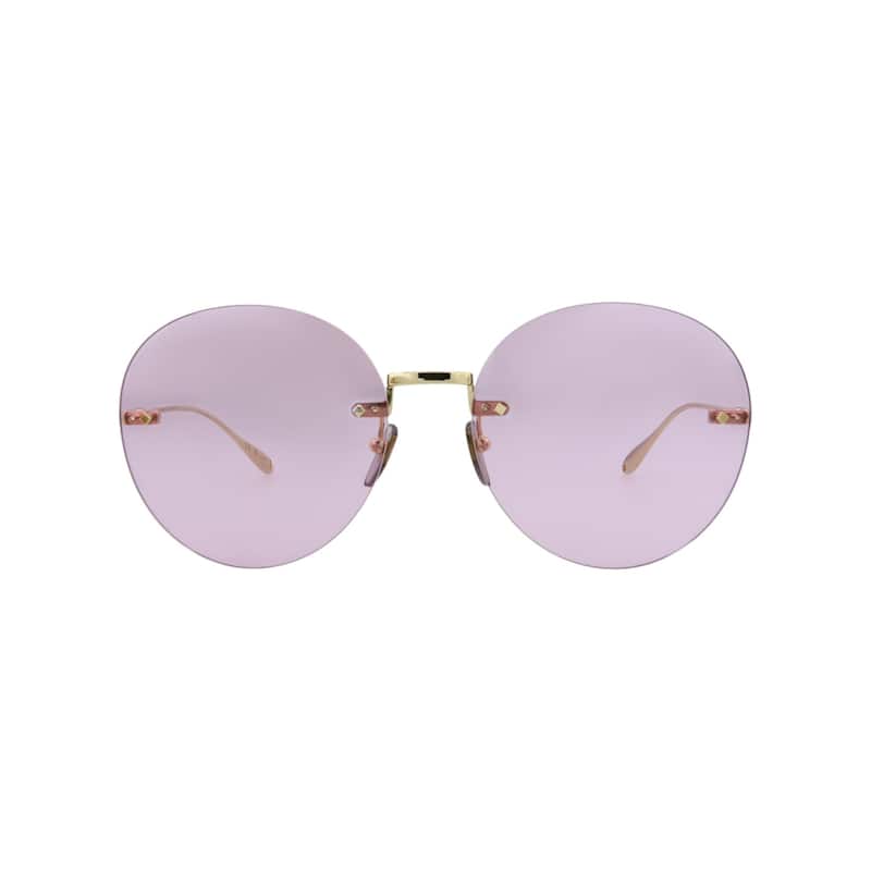 Gucci Round-Frame Metal Sunglasses - Gold Gold Pink - Gold - Rose Lens
