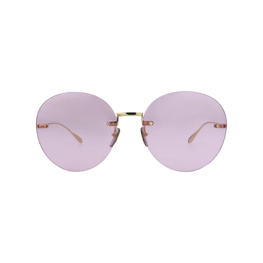Gucci Round-Frame Metal Sunglasses