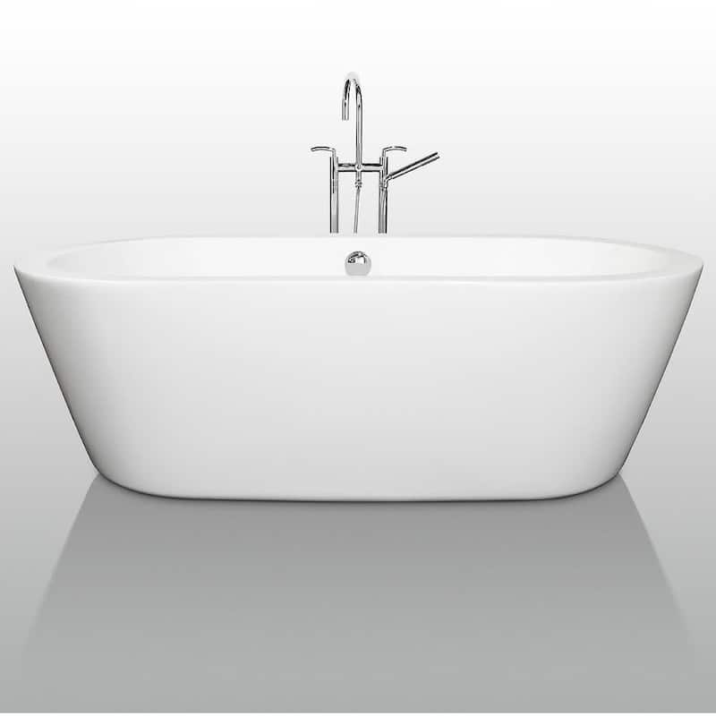 Wyndham Collection Mermaid 71" Free Standing Acrylic Soaking Tub with