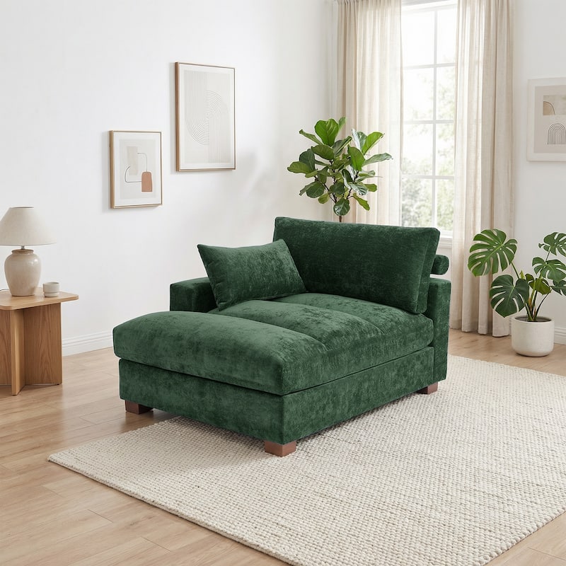 Modern Corduroy L-Shaped Sofa Chaise Lounge Couch
