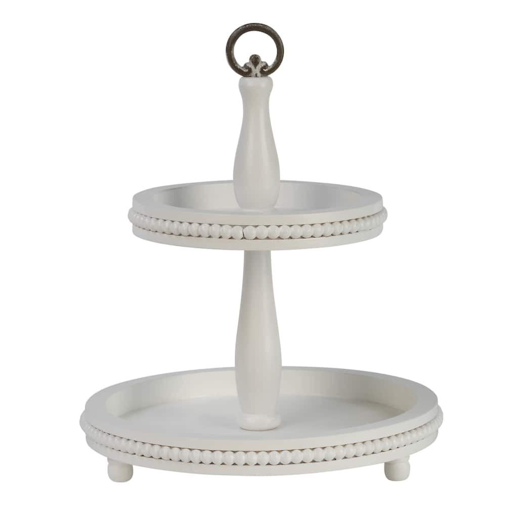 Round Tiered Wooden Beaded Stand
