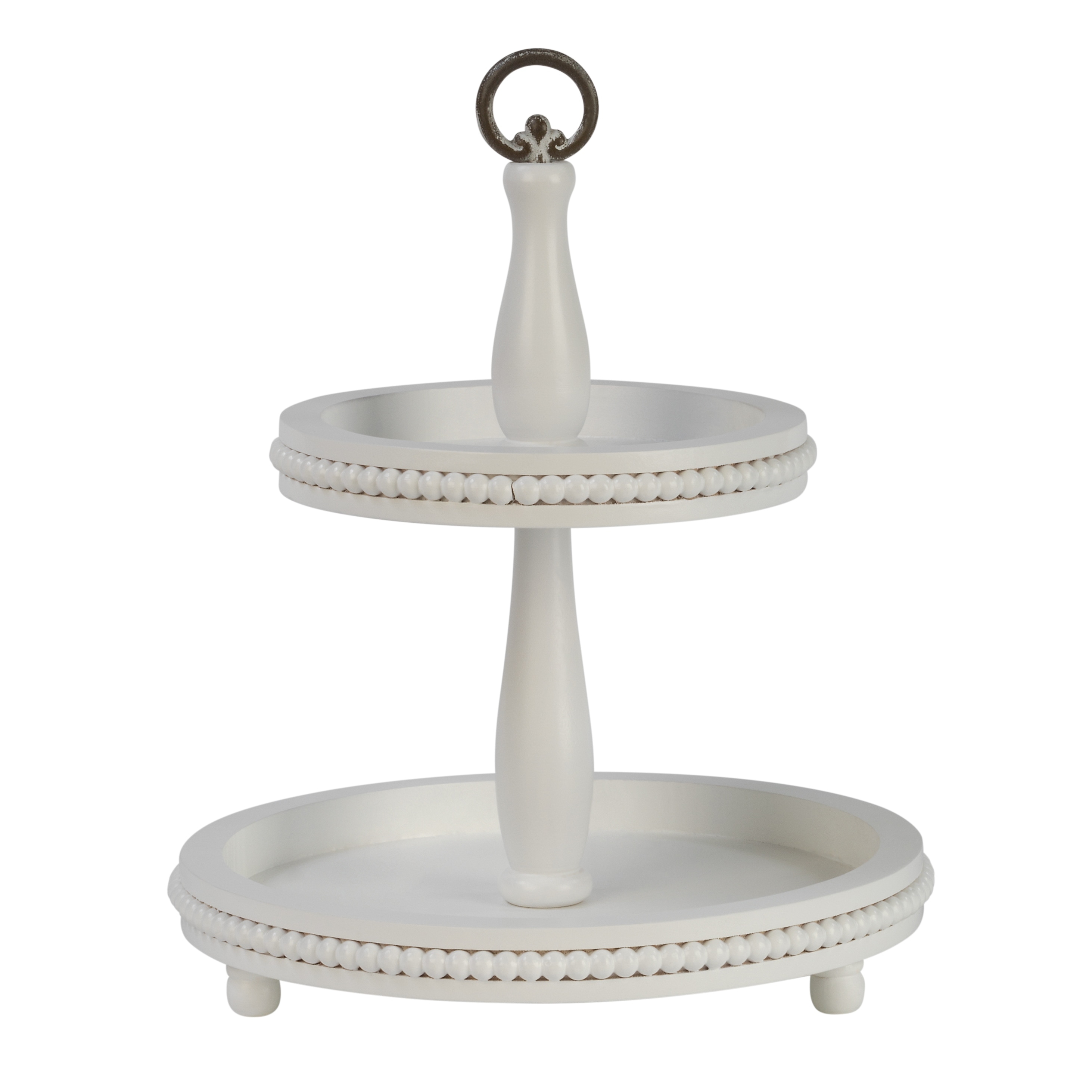 Round Tiered Wooden Beaded Stand