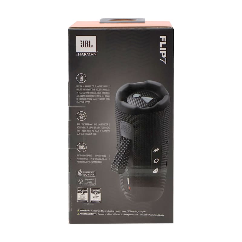 JBL Flip 7 Portable Waterproof Bluetooth Speaker (Black) + JBL T110 in Ear Headphones
