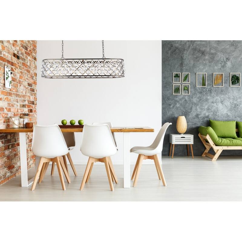 Royce Edge 7-Light Polished Nickel Chandelier - polished nickel (royal cut clear crystals)