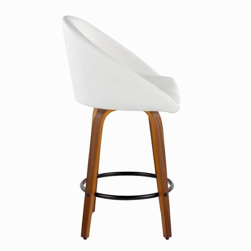 Carson Carrington Livesey High Back 26" Fixed-Height Counter Stool with Bent Wood Legs & Round Footrest (Set of 2)