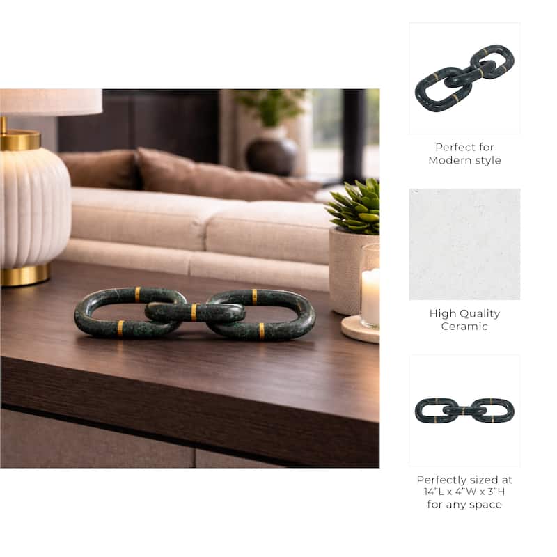 Modern Marble Chain Link Decorative Object