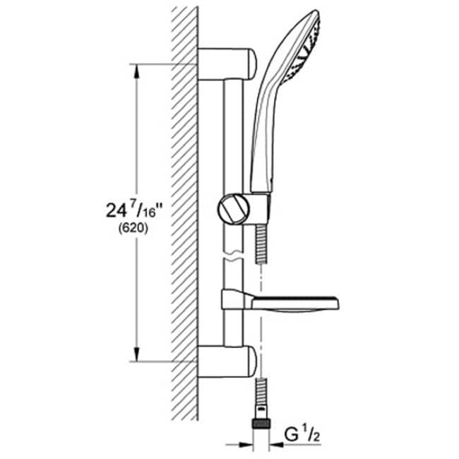 Grohe Euphoria Hand Shower Set with 24" Slide Bar, 59" Hose and Soap