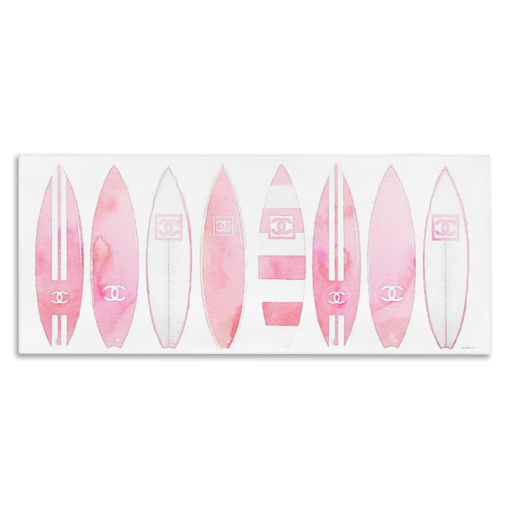 Stupell Glam Fashion Surfboards Nautical Designer Brand Canvas Wall Art