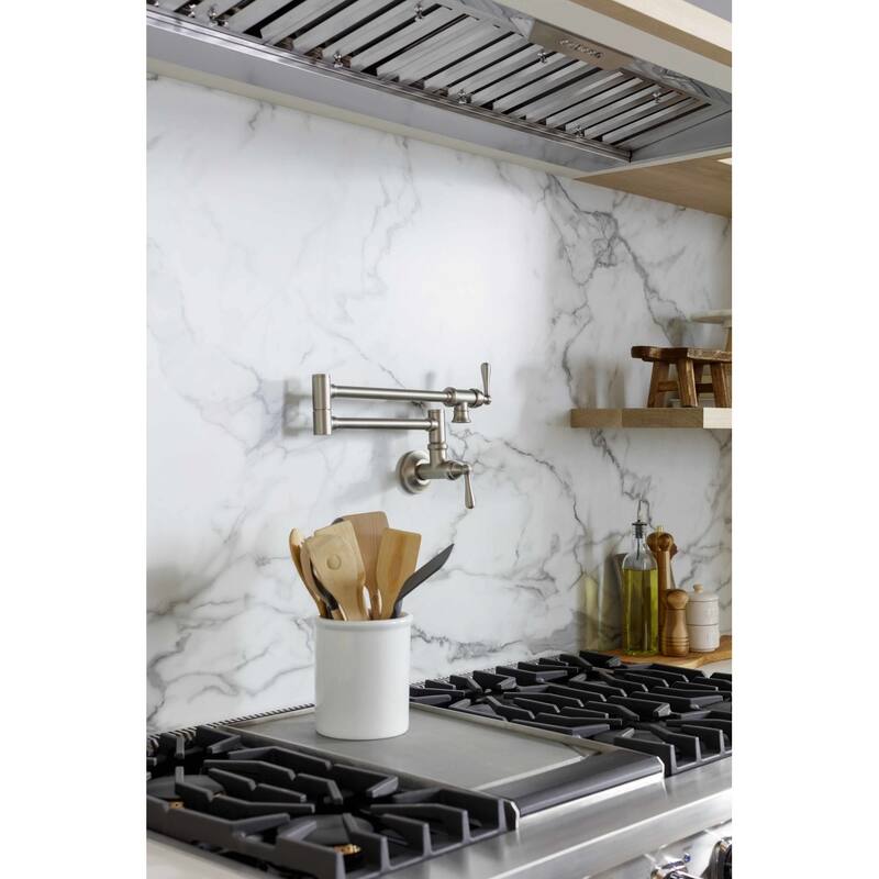 Moen Traditional Pot Filler Double Handle Wall Mount Kitchen Pot
