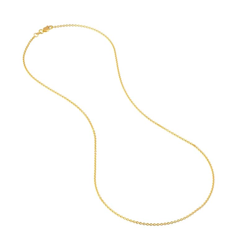 Curata 14k Yellow Gold 1.5mm Cable Chain Necklace (Lobster)