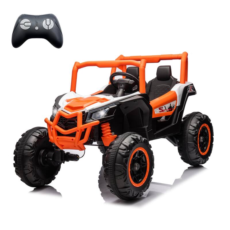 24V 2seater Side by Side 4x4 Ride on Off-Road Truck with Parent Remote Control and two safety belts - Orange