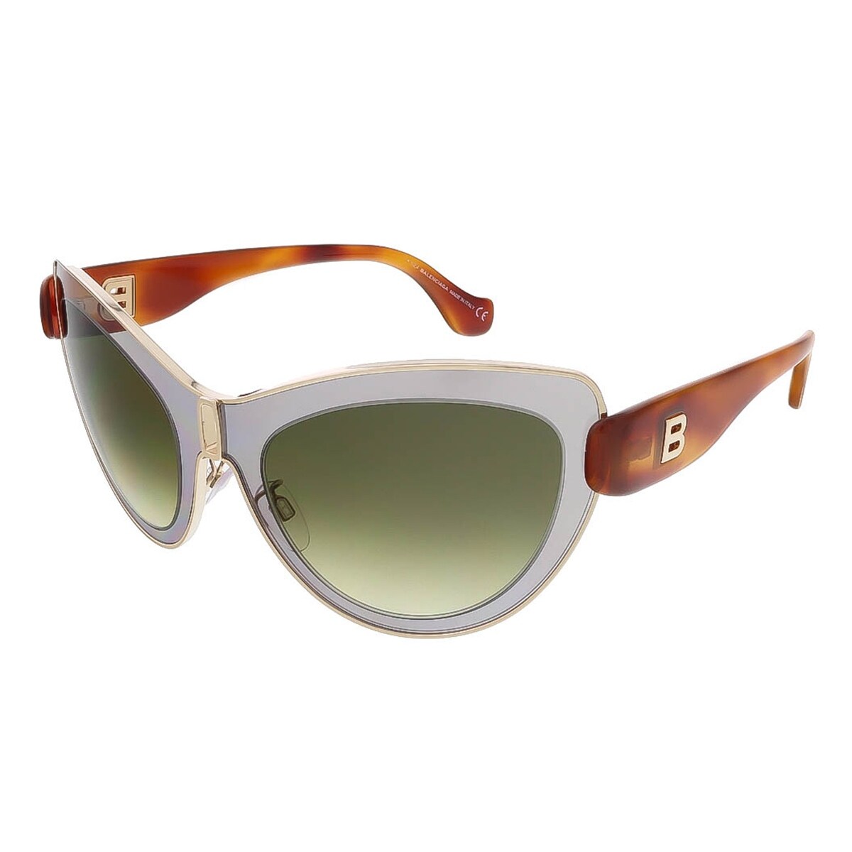 Shop Balenciaga Ba0001s 20p Light Grey Blonde Havana Cat Eye