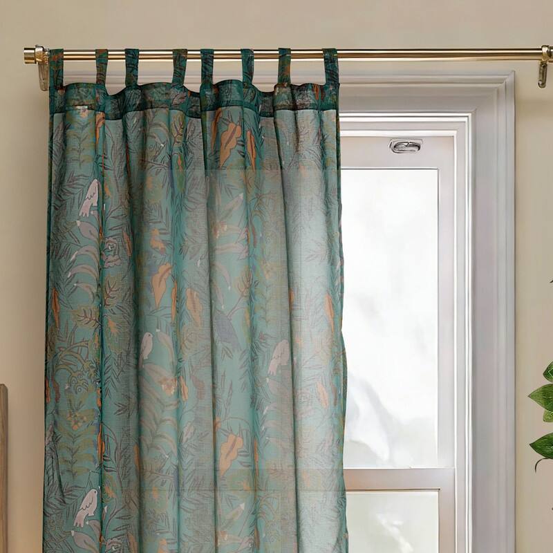 Manuela Single 84-Inch Botanical Sheer Curtain Panel by Jungalow