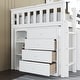 preview thumbnail 12 of 10, Twin Loft Bed with Drawer and Shelf Cabinet and Pulling-Out Desk, Rubber Wood Loft Bed with Safety Guardrail, Ladder, Grey