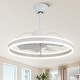 preview thumbnail 62 of 118, 20"/24"/72" Oaks Aura Cotti Low Profile Dimmable Smart Ceiling Fan with Lights 6-Speed Flush Mount Modern Remote Downrod - 24inch-White