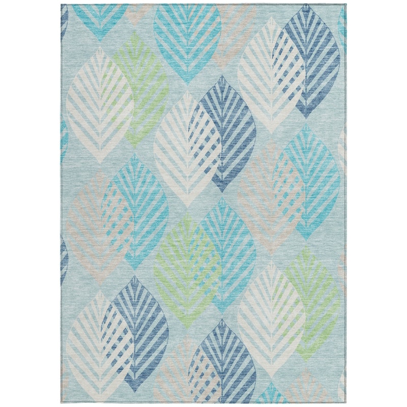 HomeRoots Floral Transitional Rectangle Outdoor Rug