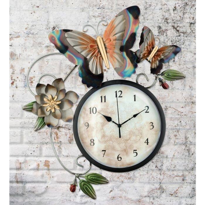Clock - Metallic Butterfly