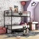 preview thumbnail 1 of 17, Wini Industrial Black 3-Piece Gel Memory Mattress & Metal Bunk Bed Set by Furniture of America